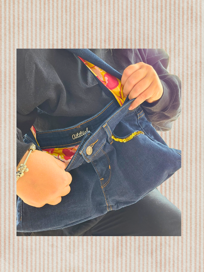 Sac Denim Upcyclé- Cherry Coco